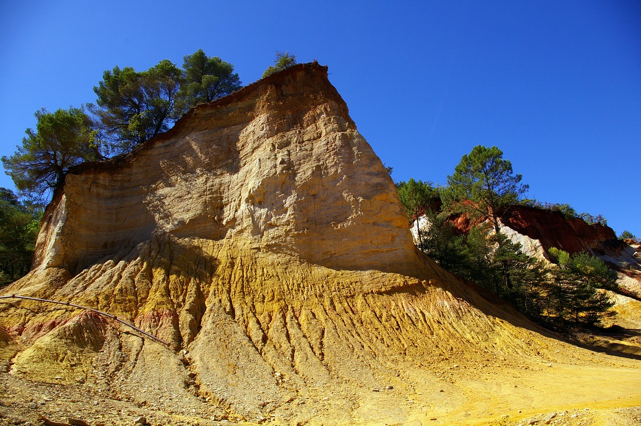 Ochra, Provence, Vaucluse, Lubéron, Roussillon, Rustrel, Colorado, Gamta, Kraštovaizdis, Žemė