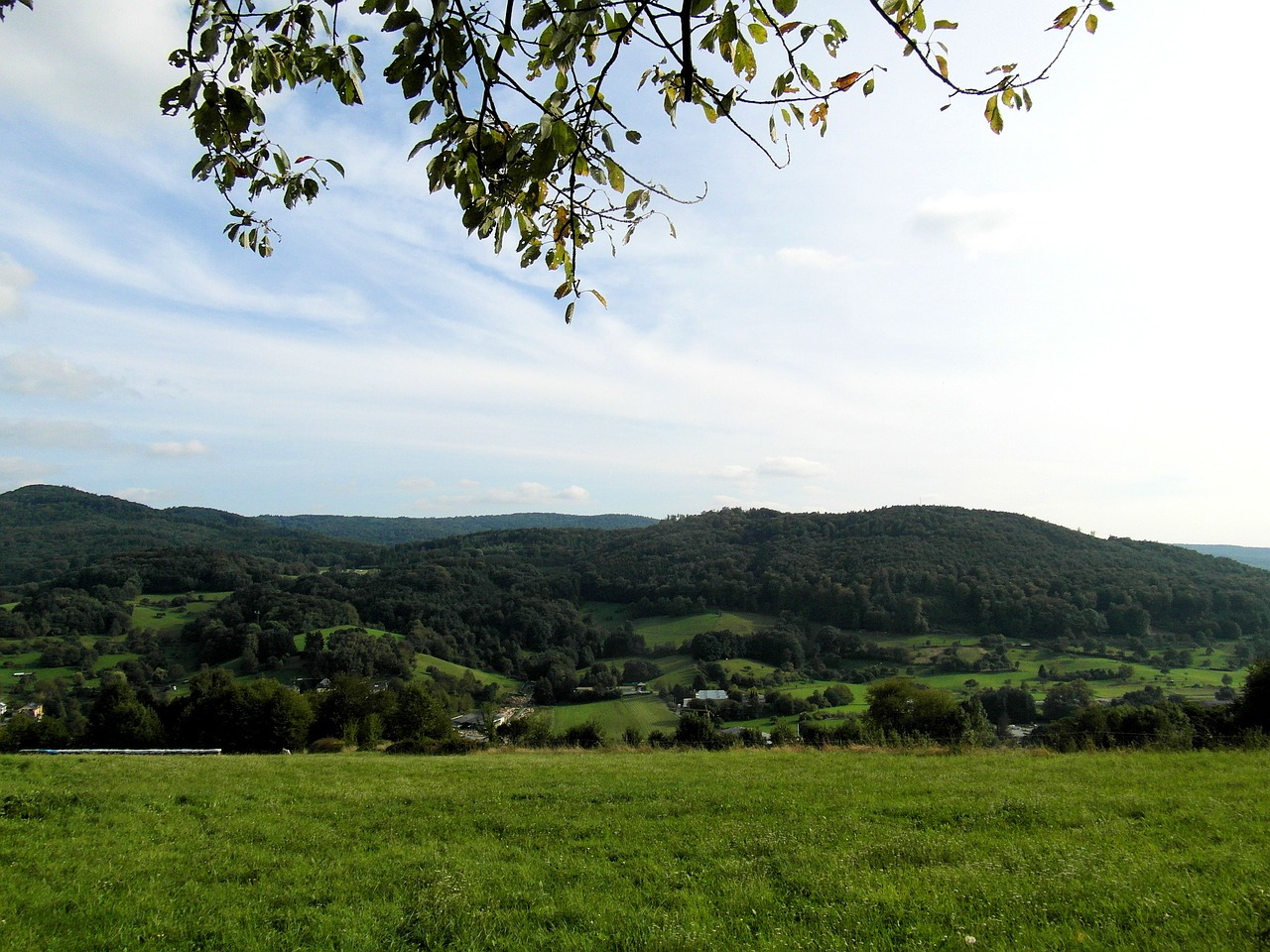 Odenwald, Kraštovaizdis, Kalnas, Fonas, Dangus, Švelnus, Žalias, September, Žygiai, Vaizdas