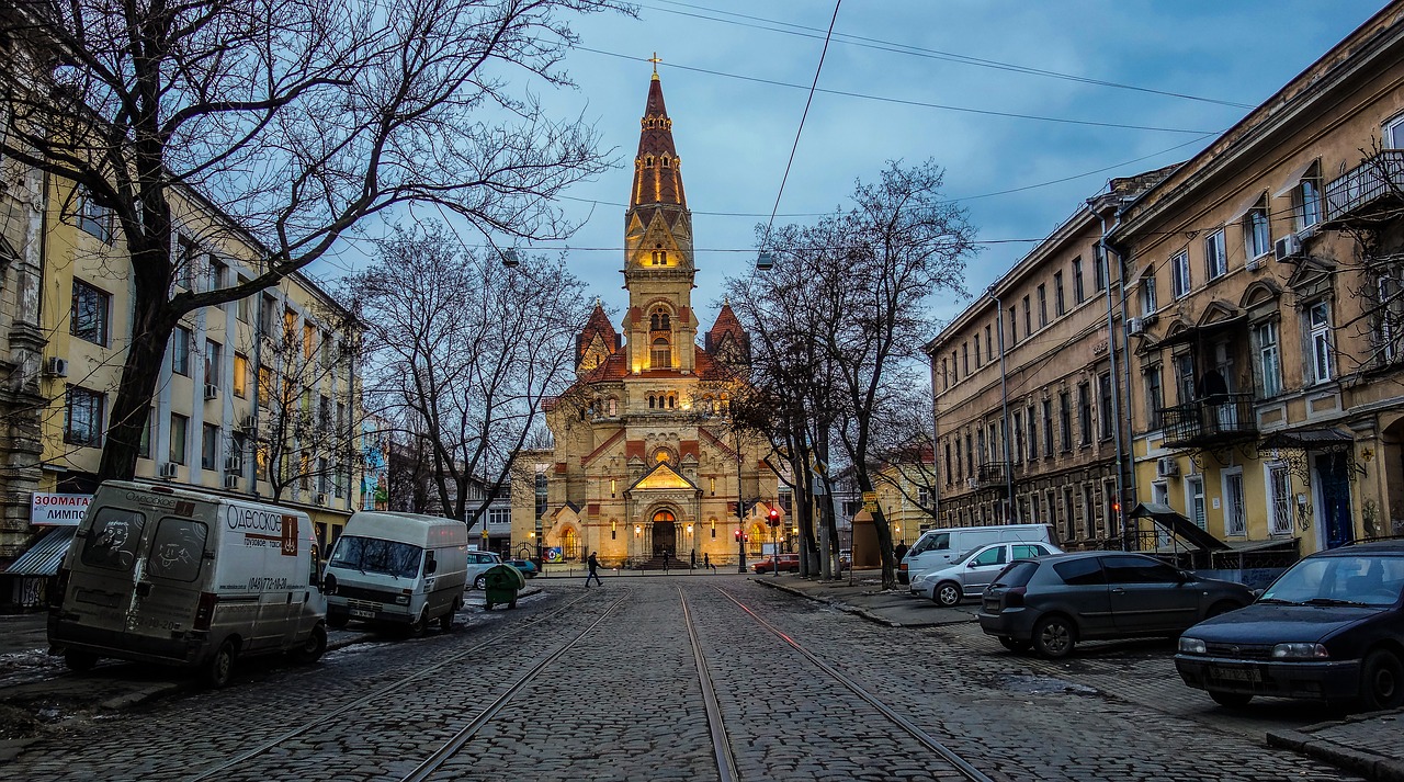 Odessa, Bažnyčia, Gatvė, Mašinos, Nemokamos Nuotraukos,  Nemokama Licenzija