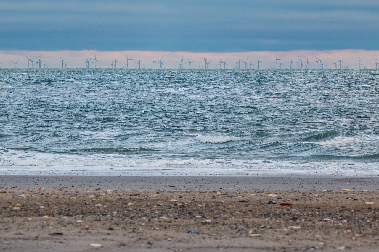 Jūros Vėjo Parkas, Vėjas Nuo Jūros, Vėjo Parkas, Vandenys, Gamta, Smėlis, Jūra, Papludimys, Elektros Energijos Gamyba, Švari Energija