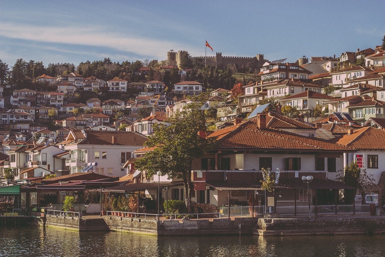 Ohrid Miestas,  Architektūra,  Kelionė,  Vandens,  Namas,  Tvirtovė,  Turizmas,  Vasara,  Makedonija,  Istorinis