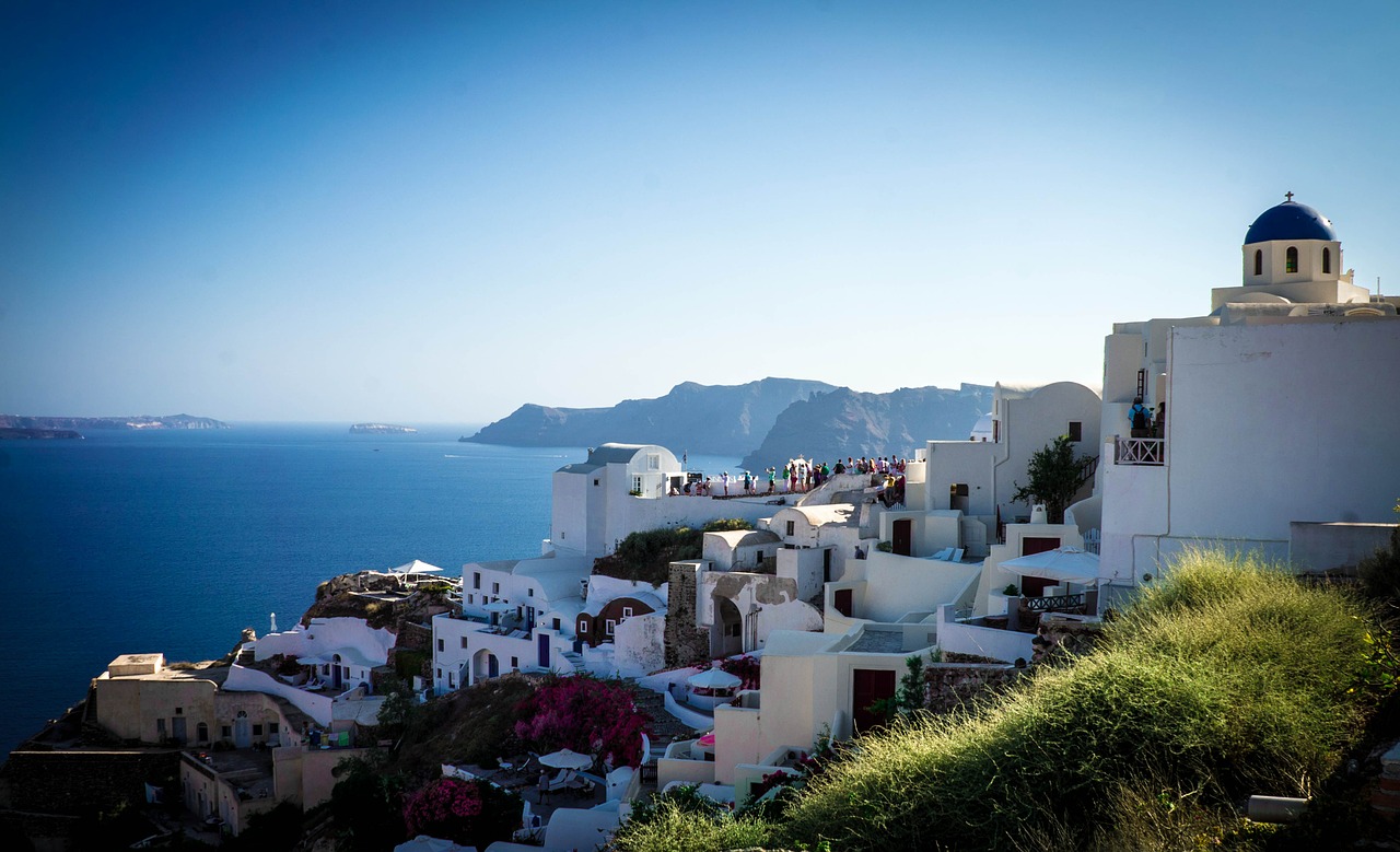 Oia, Santorini, Graikija, Sala, Jūra, Aegean, Ciklai, Vasara, Architektūra, Graikų Kalba