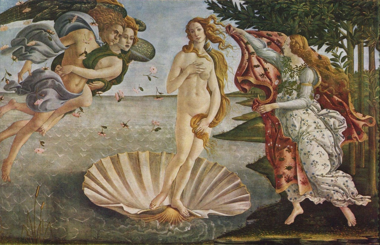 Tapyba Aliejiniais Dažais, Venus, Sandro Botticelli, Veneros Gimimas, Dažymas, 1486, Nemokamos Nuotraukos,  Nemokama Licenzija