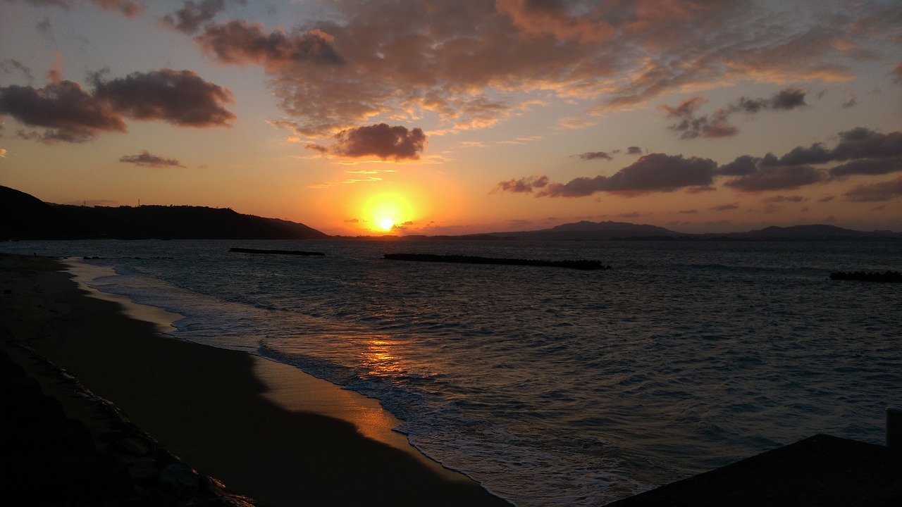 Okinawa, Jūra, Saulėlydis, Nemokamos Nuotraukos,  Nemokama Licenzija