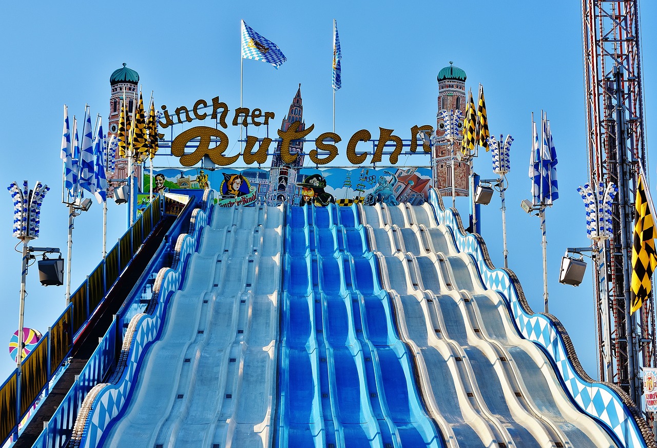 Oktoberfest, Munich Slide, Važiuoti, Blynai, Liaudies Šventė, Paroda, Spalvinga, Metų Rinka, Šviesus, Laisvalaikis