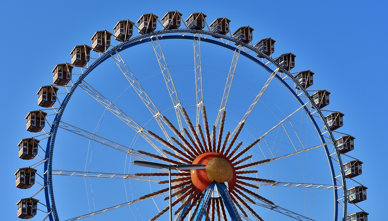 Oktoberfest, Ferris Ratas, Gondolos, Važiuoti, Liaudies Šventė, Blynai, Paroda, Bavarija, Munich, Romantiškas