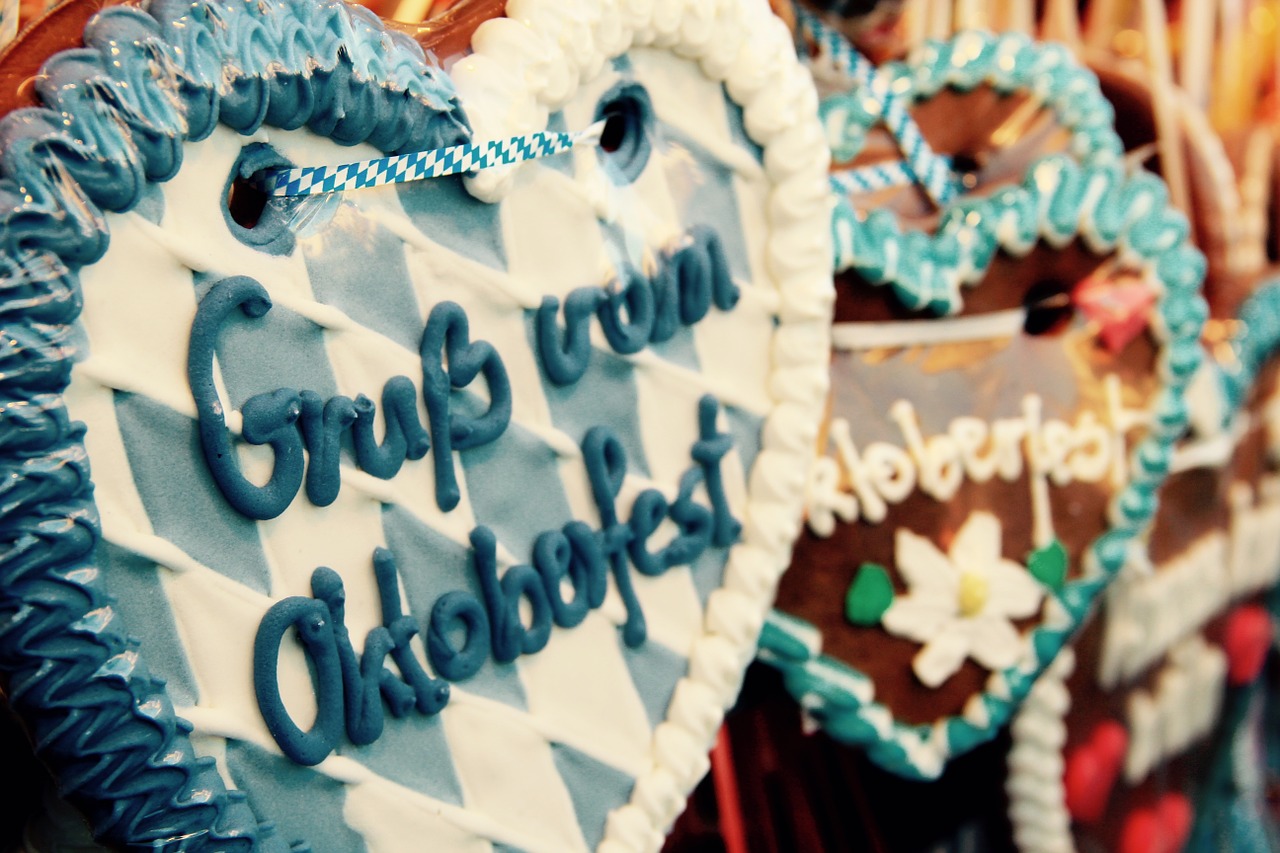 Oktoberfest, Munich, Širdis, Liaudies Šventė, Meduoliai Su Širdimi, Glaistymas, Argyle Modelis, Nemokamos Nuotraukos,  Nemokama Licenzija