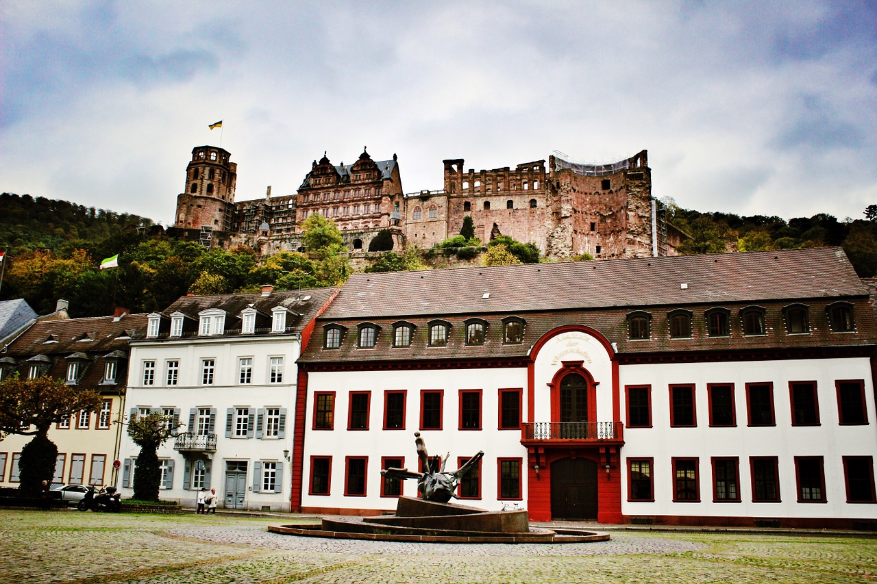 Senoji Pilis, Heidelbergas, Vokietija, Miesto Panorama, Orientyras, Senas, Architektūra, Turizmas, Miestas, Istorinis