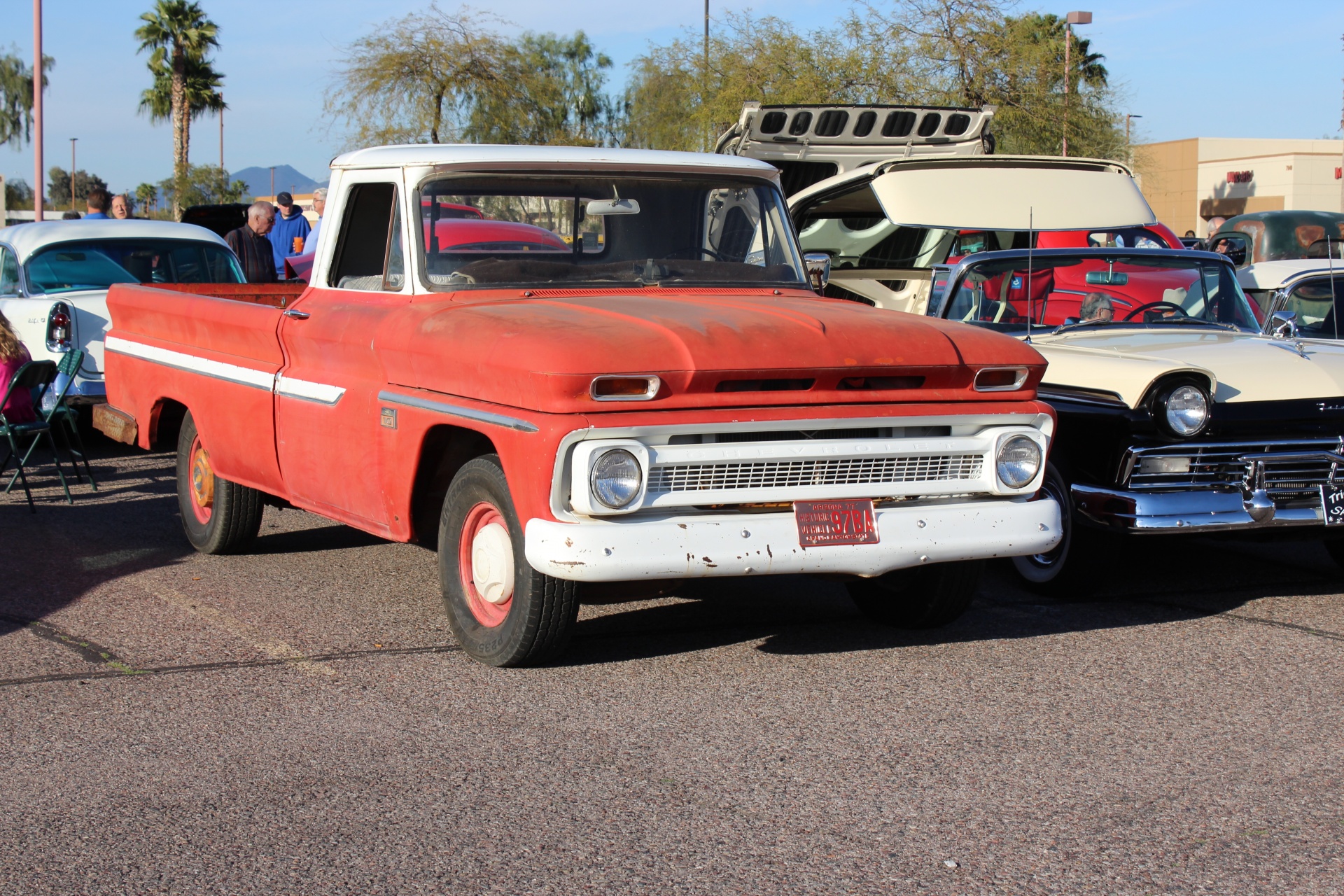 1966,  66,  Raudona,  Chevy,  Paimti,  Chevrolet,  Sunkvežimis,  60S,  60-Tieji Metai,  Senas Chevy Pikapas