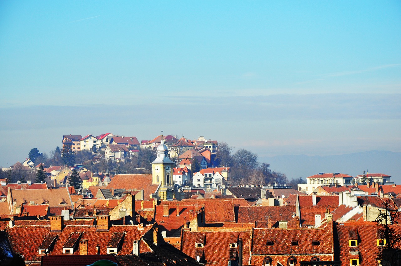 Senamiestis, Rumanijos Miestas, Namų Stogai, Senovinis Miestas, Brasov, Vasara, Tvirtovė, Rūmai, Istorija, Gatvė