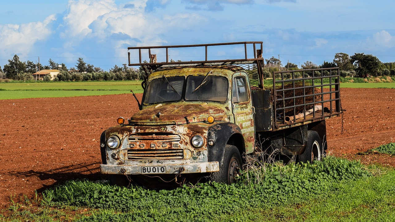 Senas Sunkvežimis, Sunkvežimis, Kaimas, Kaimas, Transporto Priemonė, Vintage, Rusvas, Paliktas, Dodge, Amžius