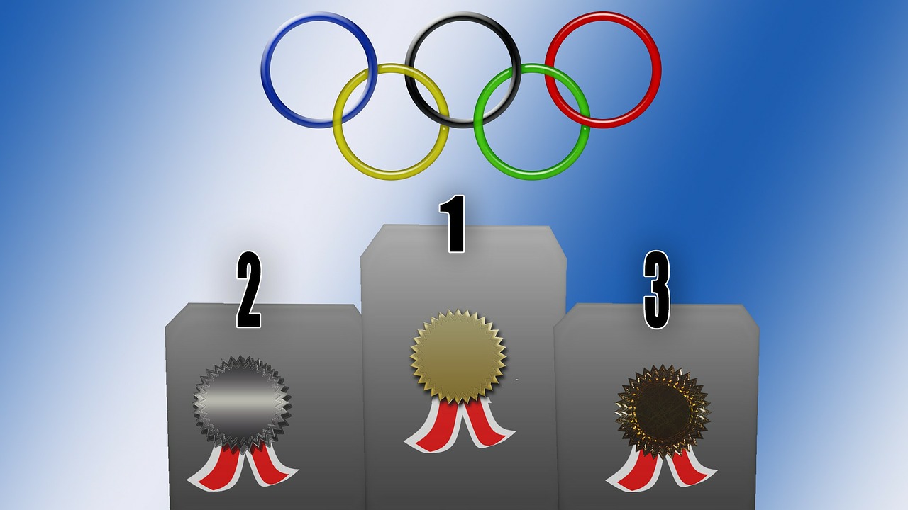 Olimpiada, Laimėti Laiptai, Olimpija, Olimpinės Žaidynės, Apdovanojimų Ceremonija, Aukso Medalis, Sidabrinis Medalis, Bronzinis Medalis, Olimpiniai Žiedai, Varzybos