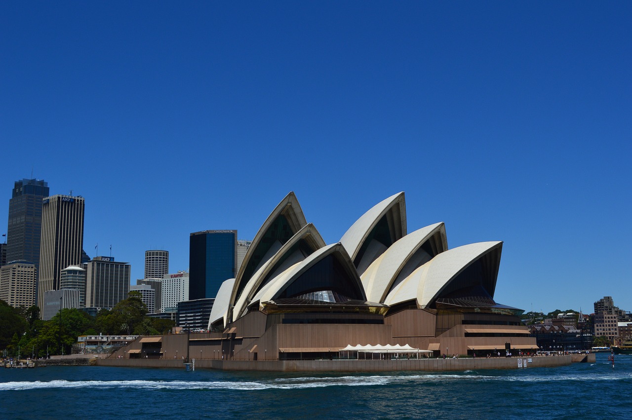 Operos Teatras, Sidnėjus, Australia, Architektūra, Panorama, Jūra, Opera, Operos Teatras, Orientyras, Plytelės