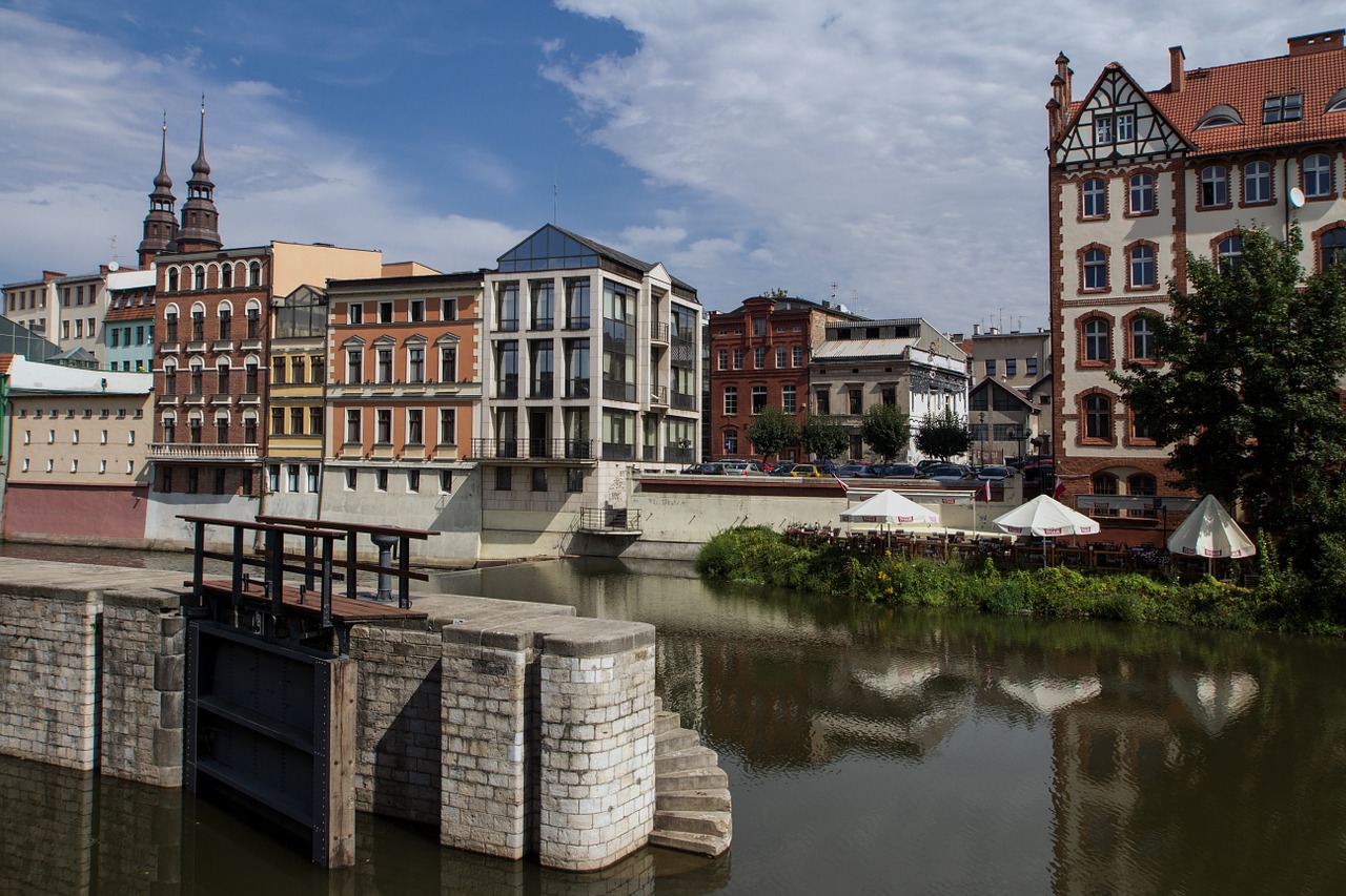 Opolė, Silesia, Kanalas Mlynowka, Millrace, Panorama, Nemokamos Nuotraukos,  Nemokama Licenzija