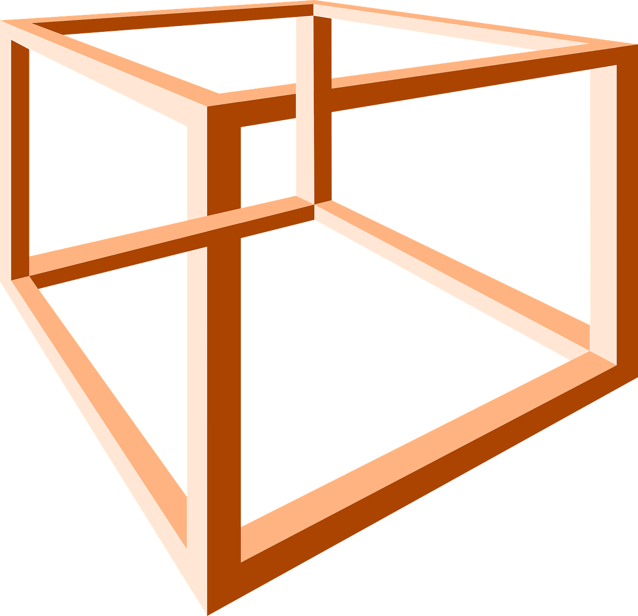 Optinė Iliuzija, Neįmanomas, Iliuzija, 3D, Geometrija, Kubas, Struktūra, Nemokama Vektorinė Grafika, Nemokamos Nuotraukos,  Nemokama Licenzija