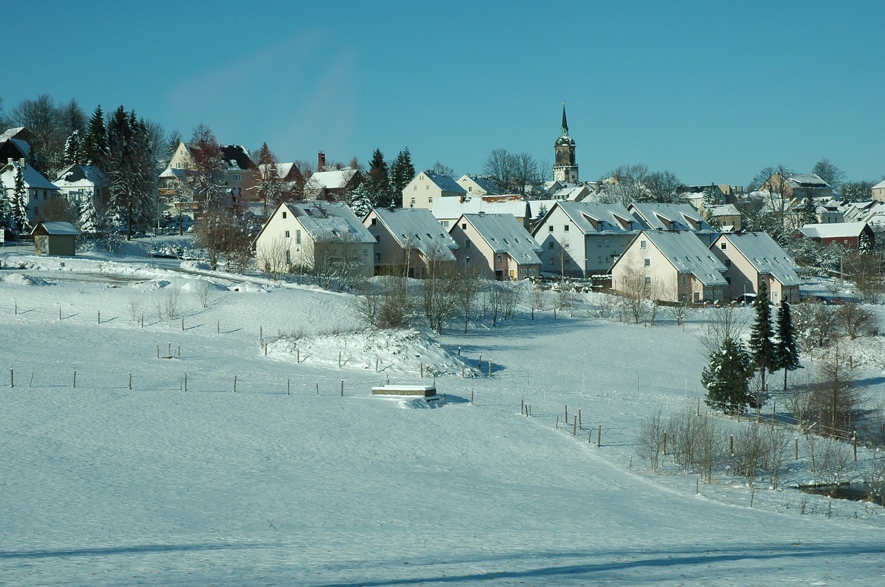 Rūdos Kalnai, Žiema, Seiffen, Sniegas, Kaimas, Balta, Gražus, Idiliškas, Snieguotas, Idilija