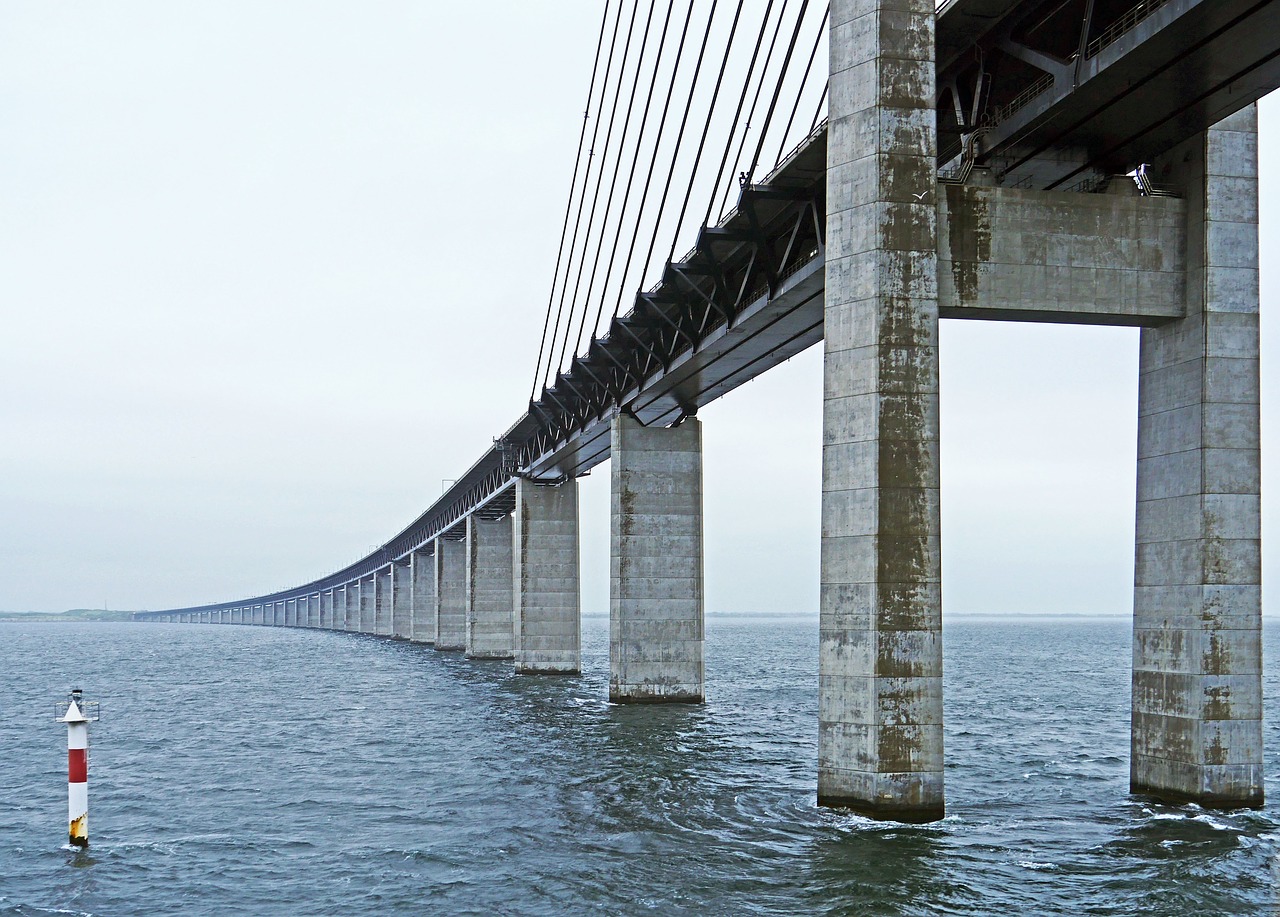 Oresund Tiltas, Rytinė Rampa, Švedija, Denmark, Kabelis Tiltas, Didelis Tiltas, Baltijos Jūra, Garsas, Öresund, Skagerak