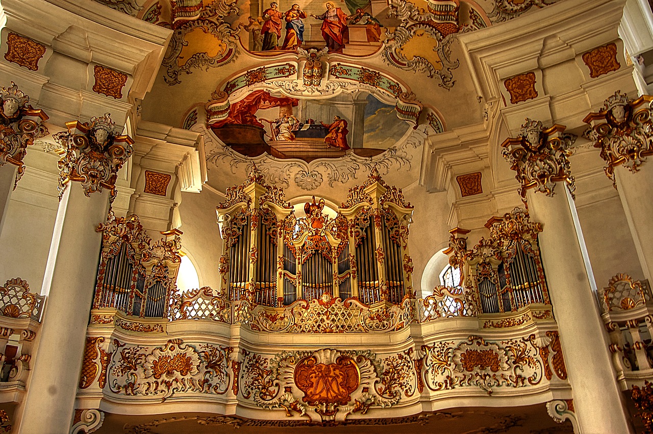 Organų,  Wies,  Bažnyčia,  Architektūra,  Statyba,  Religija,  Bergdorf,  Allgäu,  Alpine,  Bavarija