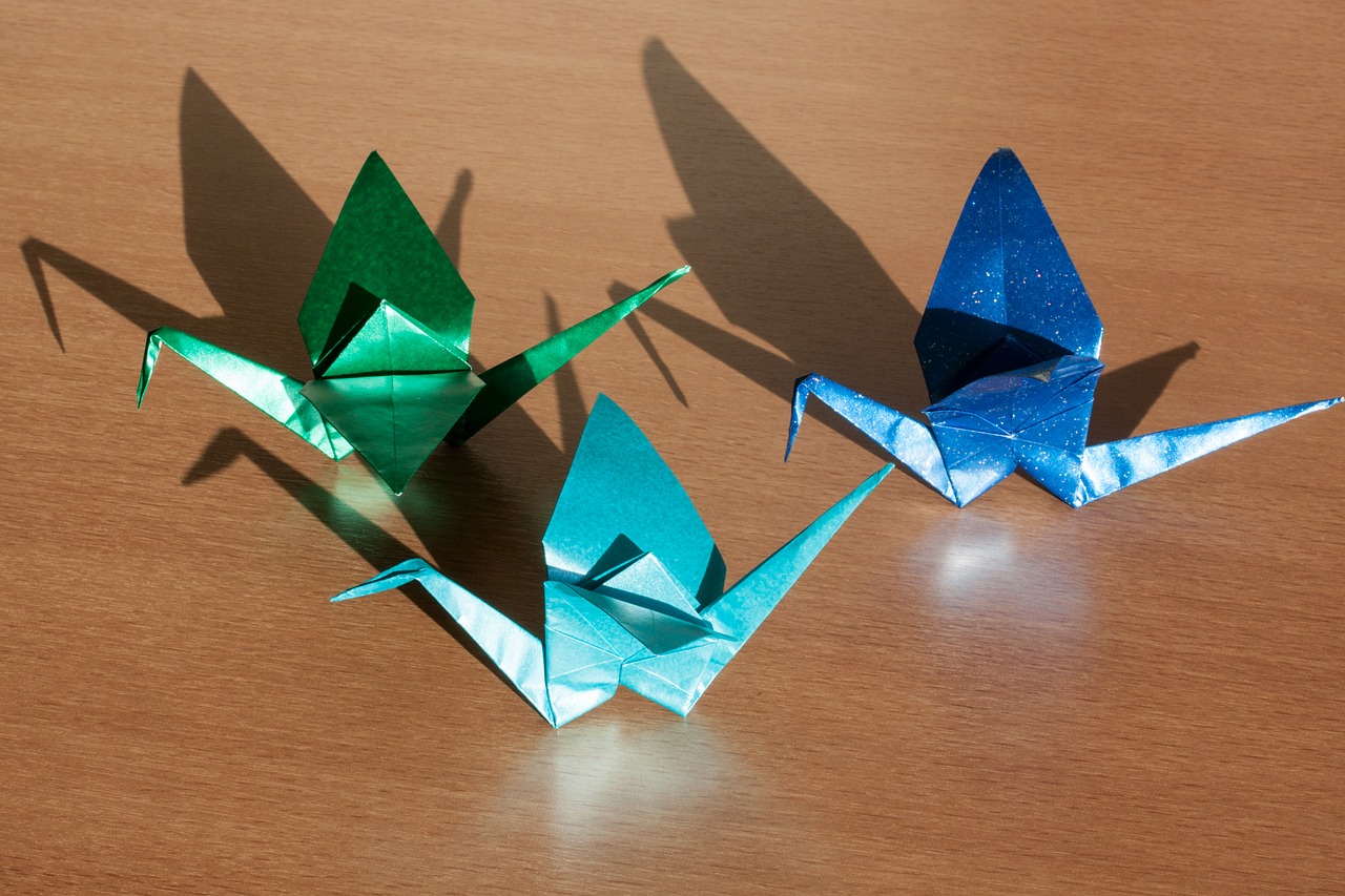 Origami, Popieriaus Lankstymo Menas, Kartus, 3 Matmenys, Objektas, Kranas, Kranai, Trys, Tradiciškai, Geometrinis Kūnas