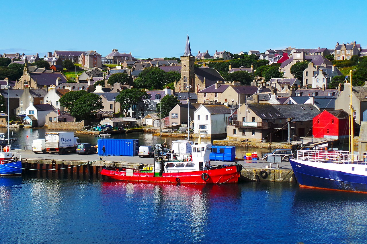 Orkney,  Scrabster,  Pier,  Mėlyna,  Uostas,  Uostas,  Škotija,  Škotijos,  Jūra,  Spalvinga