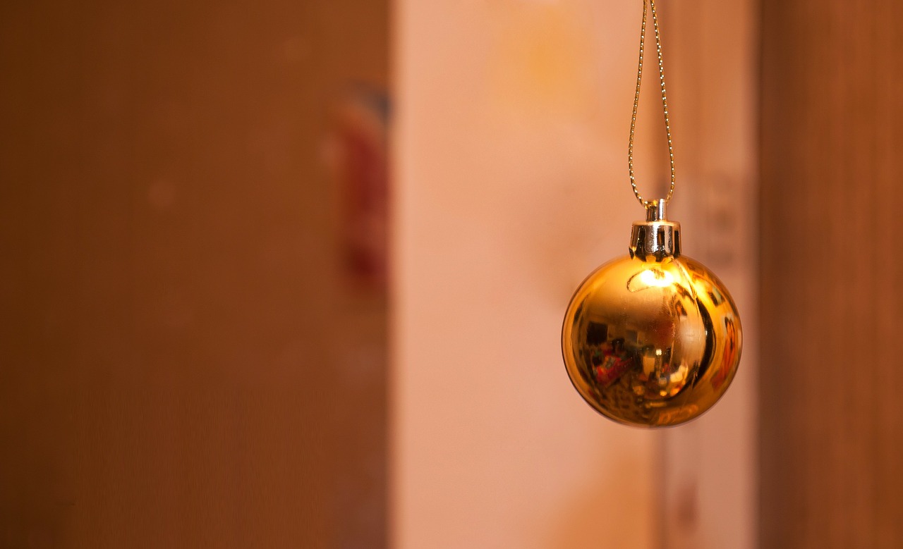 Ornamentas, Kalėdos, Xmas, Šventė, Apdaila, Gruodžio Mėn ., Rutulys, Auksinis, Blizgantis, Kabantis