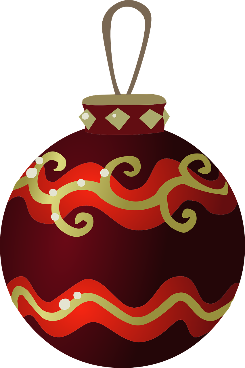 Ornamentas, Kalėdos, Xmas, Apdaila, Šventė, Raudona, Šventinis, Rutulys, Linksmas, Kabantis