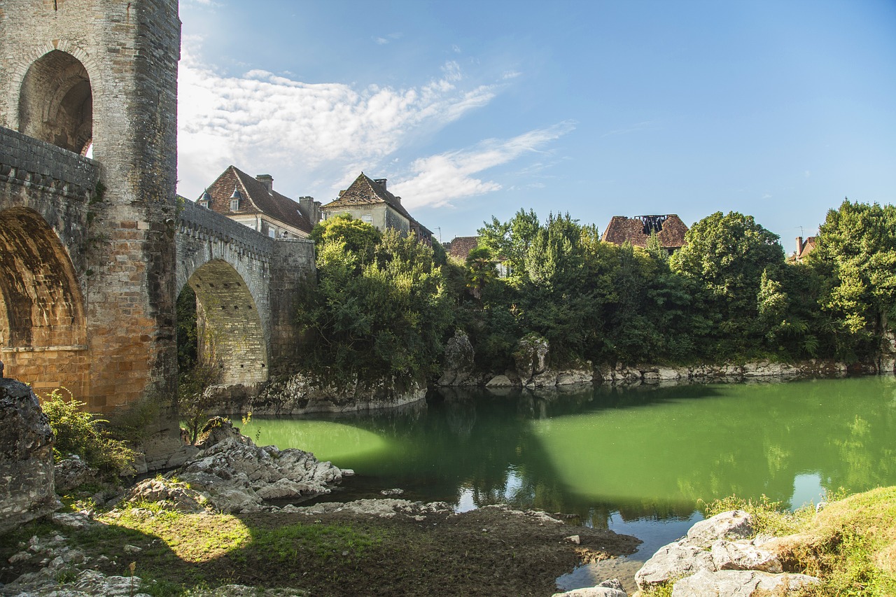 Orthez, France, Davė De Pau Upę, Gamta, Sugadinti, Medis, Upė, Žalias, Atsipalaiduoti, Vandens Telkiniai