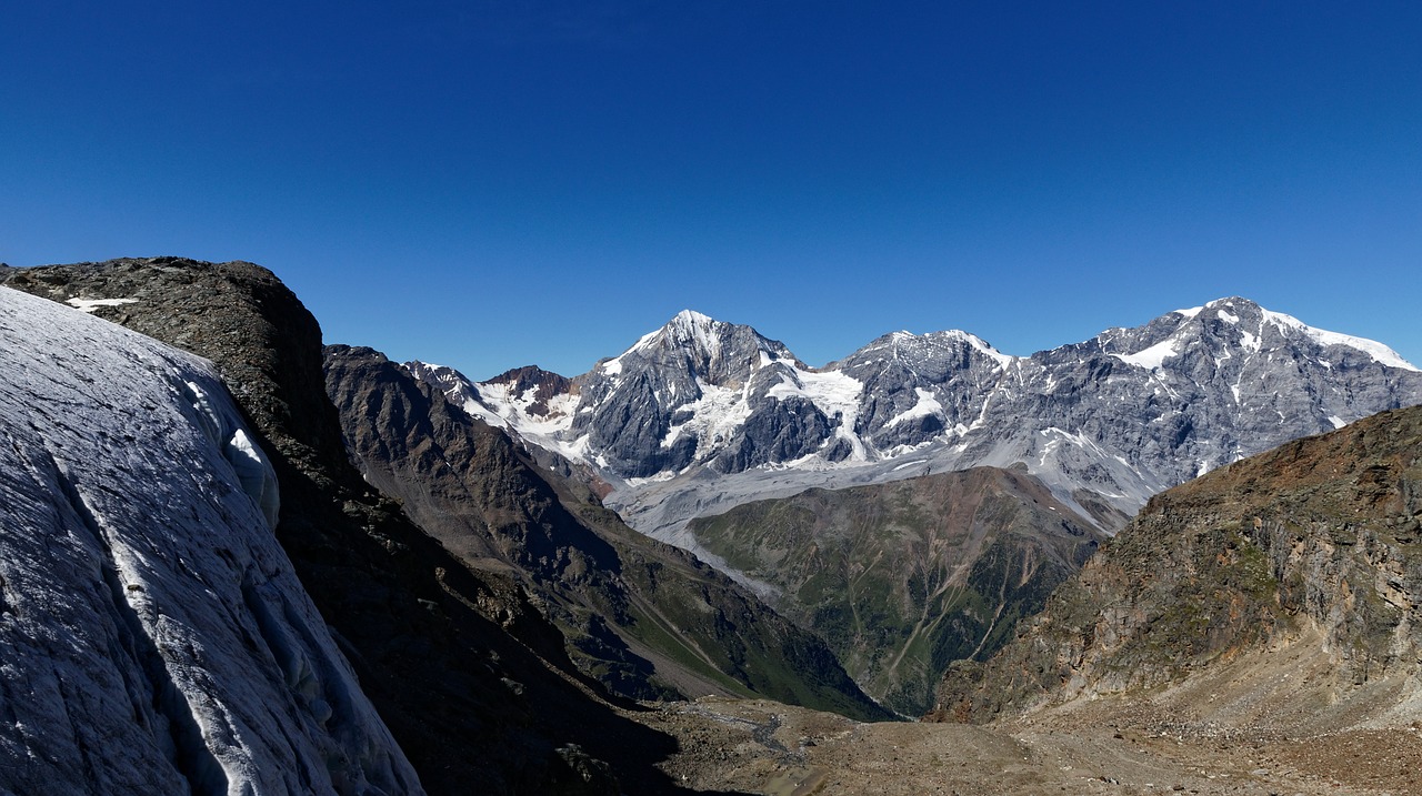 Ortler, Zebru, Königsspitze, Rosimferner, Ledynas, Solda, Val Venosta, South Tyrol, Italy, Stelvio Nacionalinis Parkas