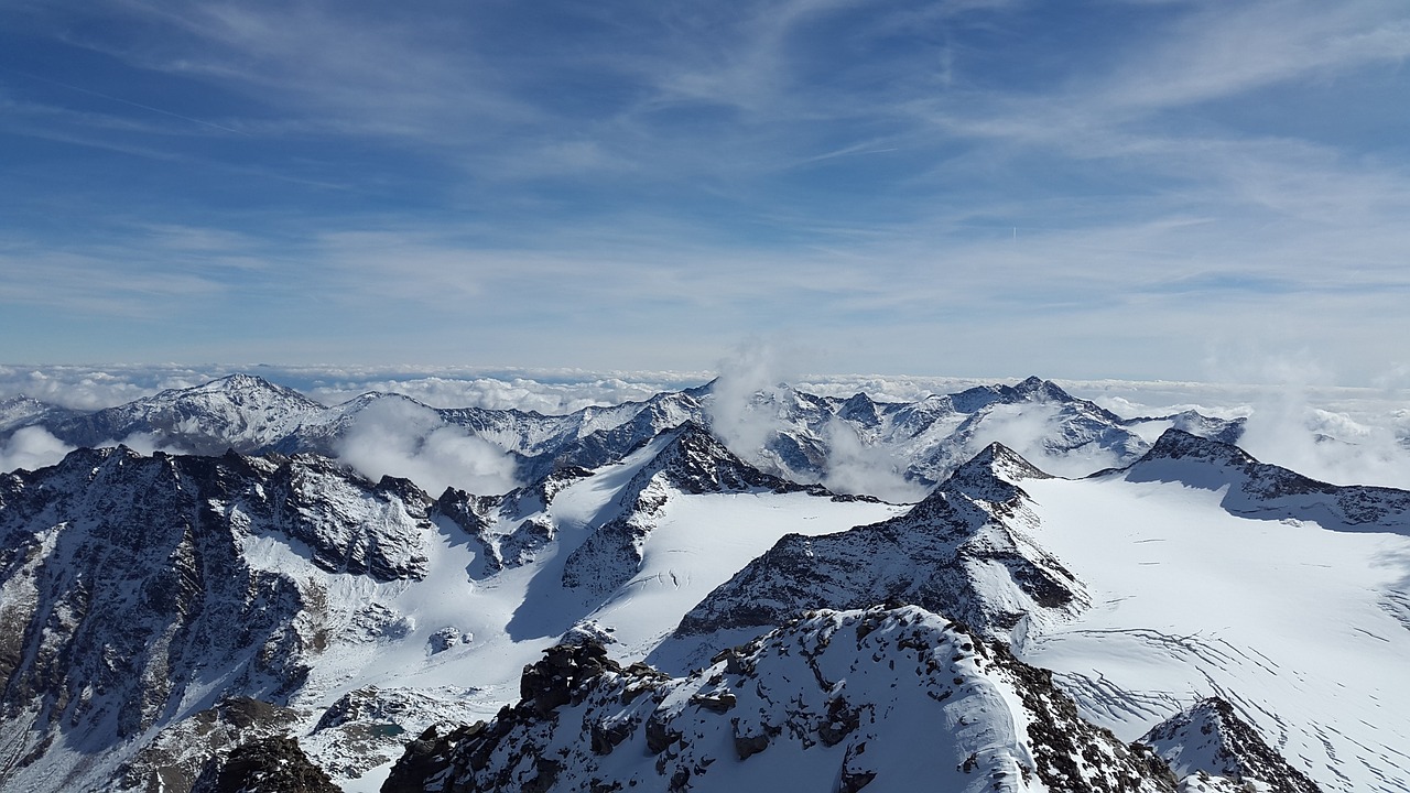 Ortlergruppe, Kalnai, Alpių, Alpių Panorama, Panorama, Aukščiausiojo Lygio Susitikimas, South Tyrol, Gebrige, Snieguotas, Žiemą