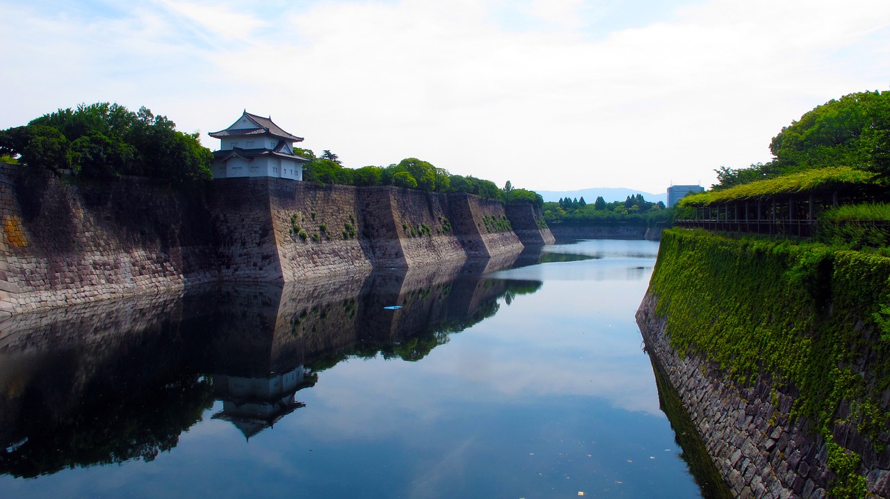 Moat, Osako Pilis, Japonija, Osaka, Orientyras, Asian Stilius, Statyba, 6-Asis Amžius, Azuchi-Momoyama Periodas, Apsauga