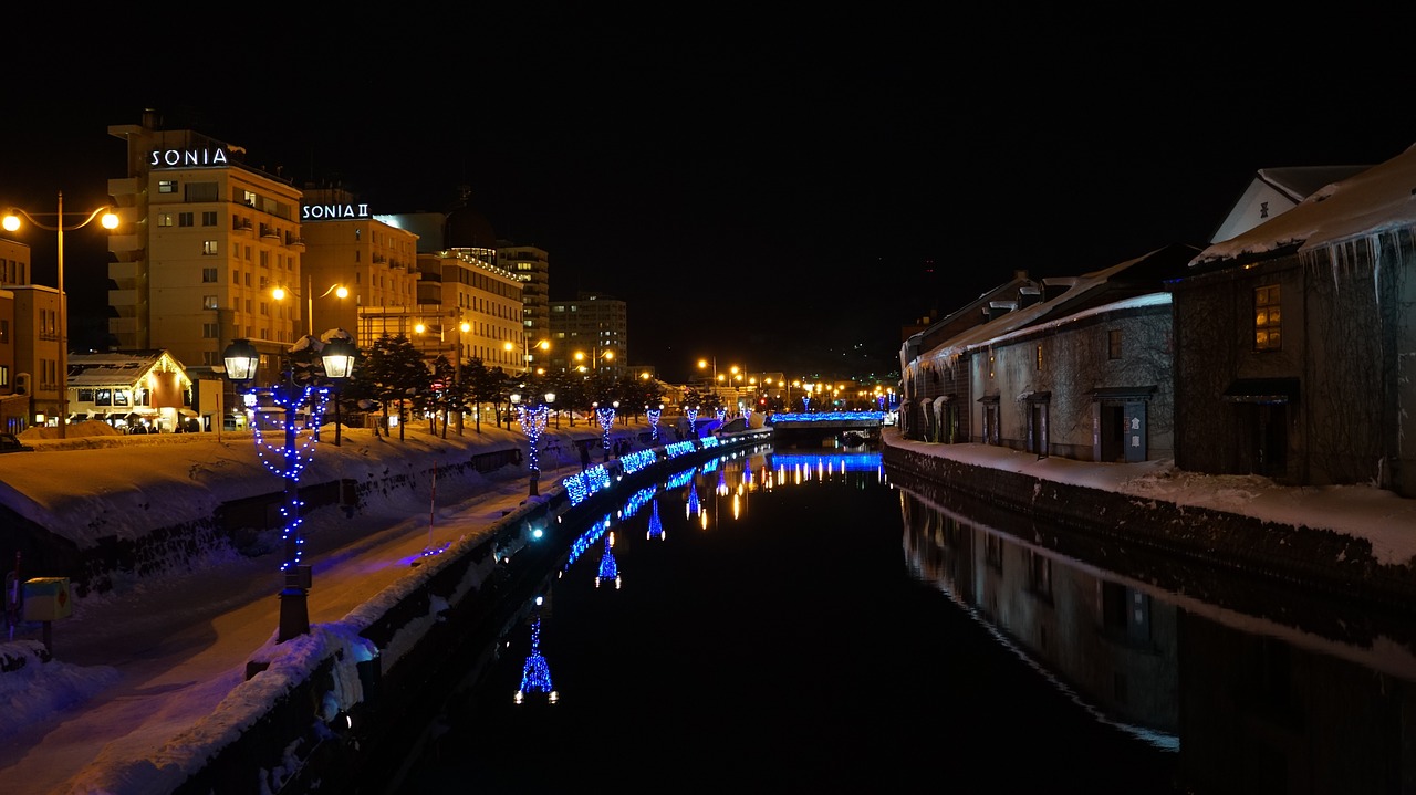 Otaru, Kanalas, Hokaidas, Japonija, Turistų Kelionės Tikslas, Otaru Kanalas, Naktis, Nemokamos Nuotraukos,  Nemokama Licenzija