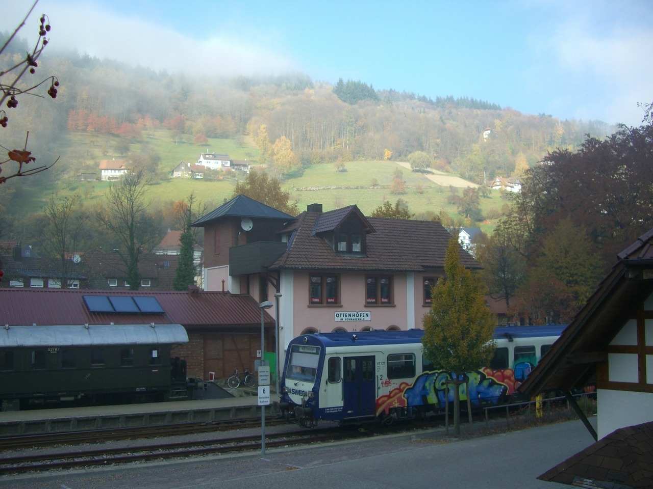 Ottenhöfen, Traukinių Stotis, Geležinkelio Transporto Priemonė, Grafiti, Saushwänzlebahn, Ortenau, Nemokamos Nuotraukos,  Nemokama Licenzija