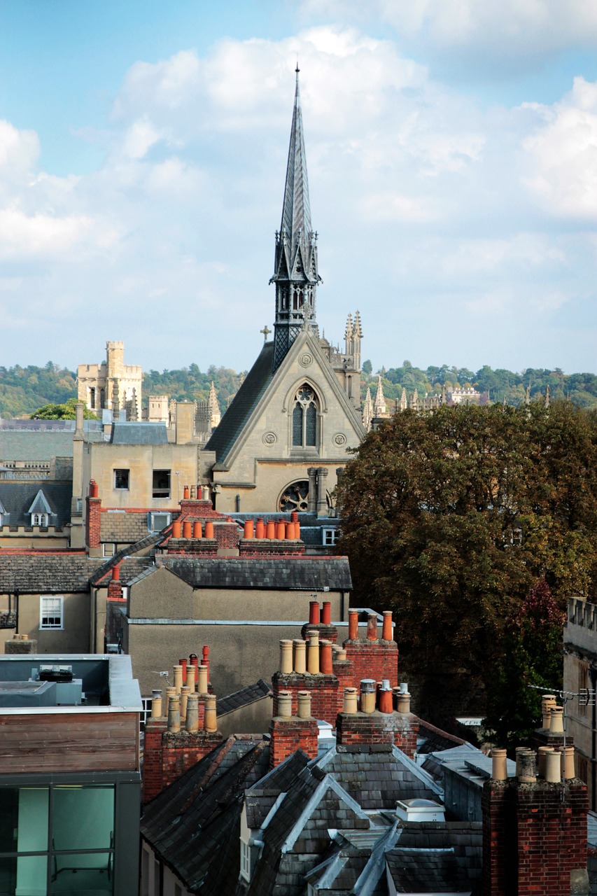 Oxford, Anglija, Architektūra, Bažnyčia, Spire, Bokštas, Miestas, Britanija, Britanija, Panorama