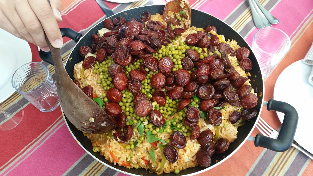 Paella, Vištiena, Chorizo, Maistas, Ispanijos Pusbrolis, Skanus, Nemokamos Nuotraukos,  Nemokama Licenzija