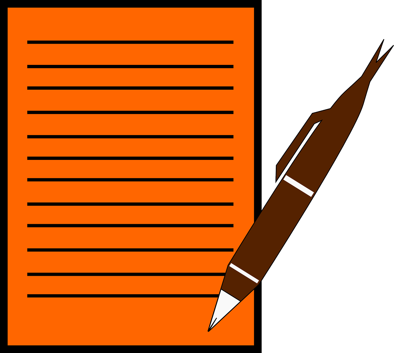 Puslapis, Popierius, Rašiklis, Rašymas, Autorius, Skelbti, Projektas, Biuras, Oranžinė, Laiškas