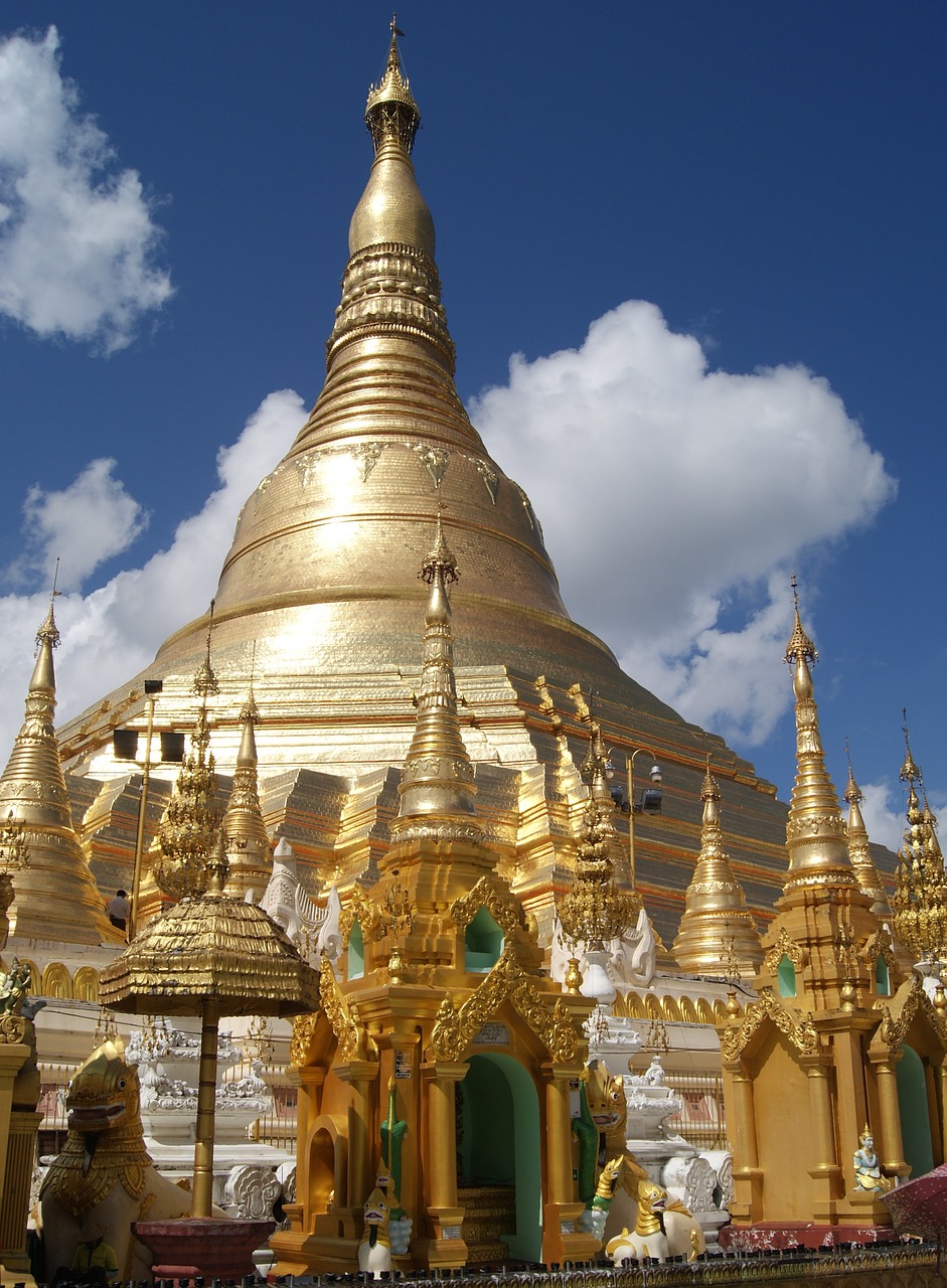 Pagoda, Auksinis, Budizmas, Jangonas, Mianmaras, Tailandas, Indonezija, Religija, Šventykla, Kelionė