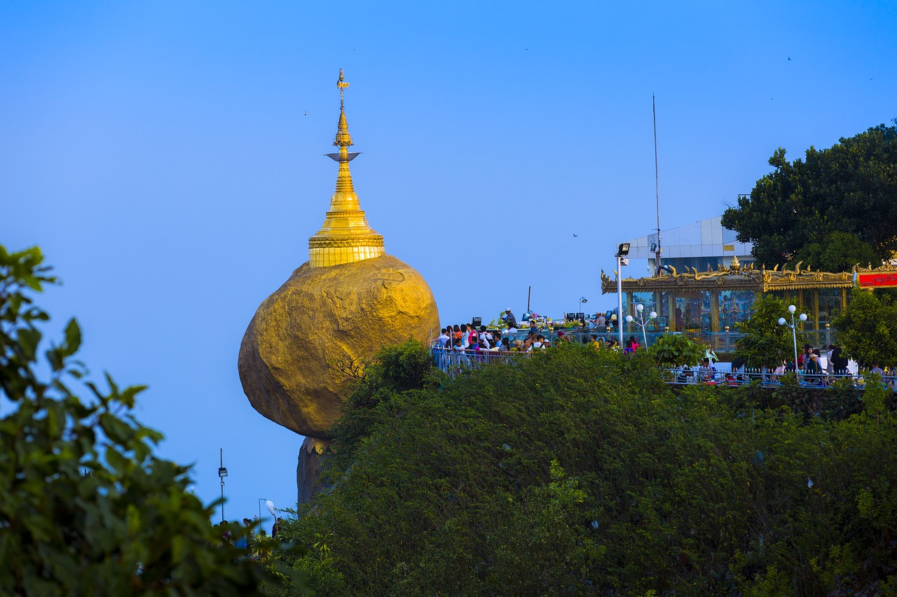 Pagoda,  Mianmaras,  Šventykla,  Vieta,  Golden,  Nuostabi,  Budistų,  Kelionė,  Žymus Objektas,  Dangus