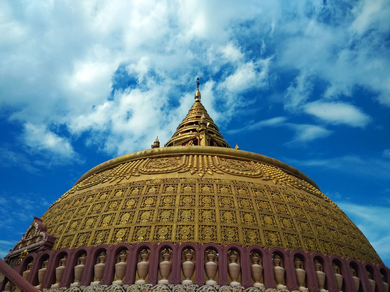 Pagoda, Religija, Burma, Mėlynas, Auksas, Kupolas, Zenitas, Šventykla, Budizmas, Nemokamos Nuotraukos