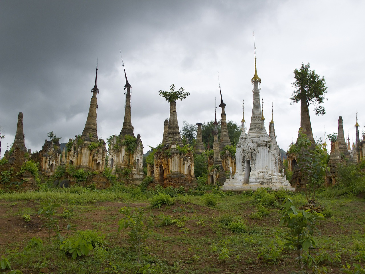 Pagoda, Burma, Šventykla, Debesuota, Debesys, Nemokamos Nuotraukos,  Nemokama Licenzija