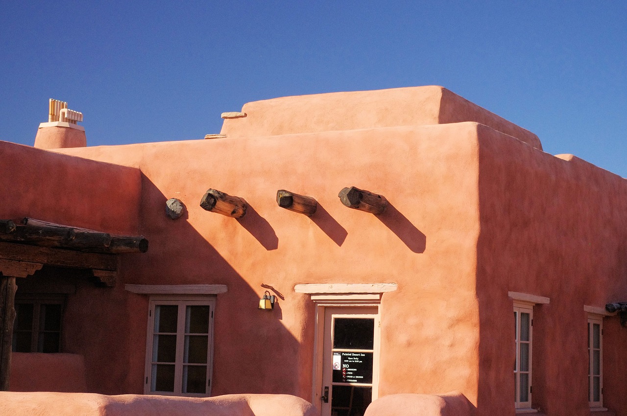 Dažytos Desert Inn,  Arizona,  Užeiga,  Statyba,  Adobe,  Architektūra,  Dažytos,  Mediena,  Medienos,  Eksterjero