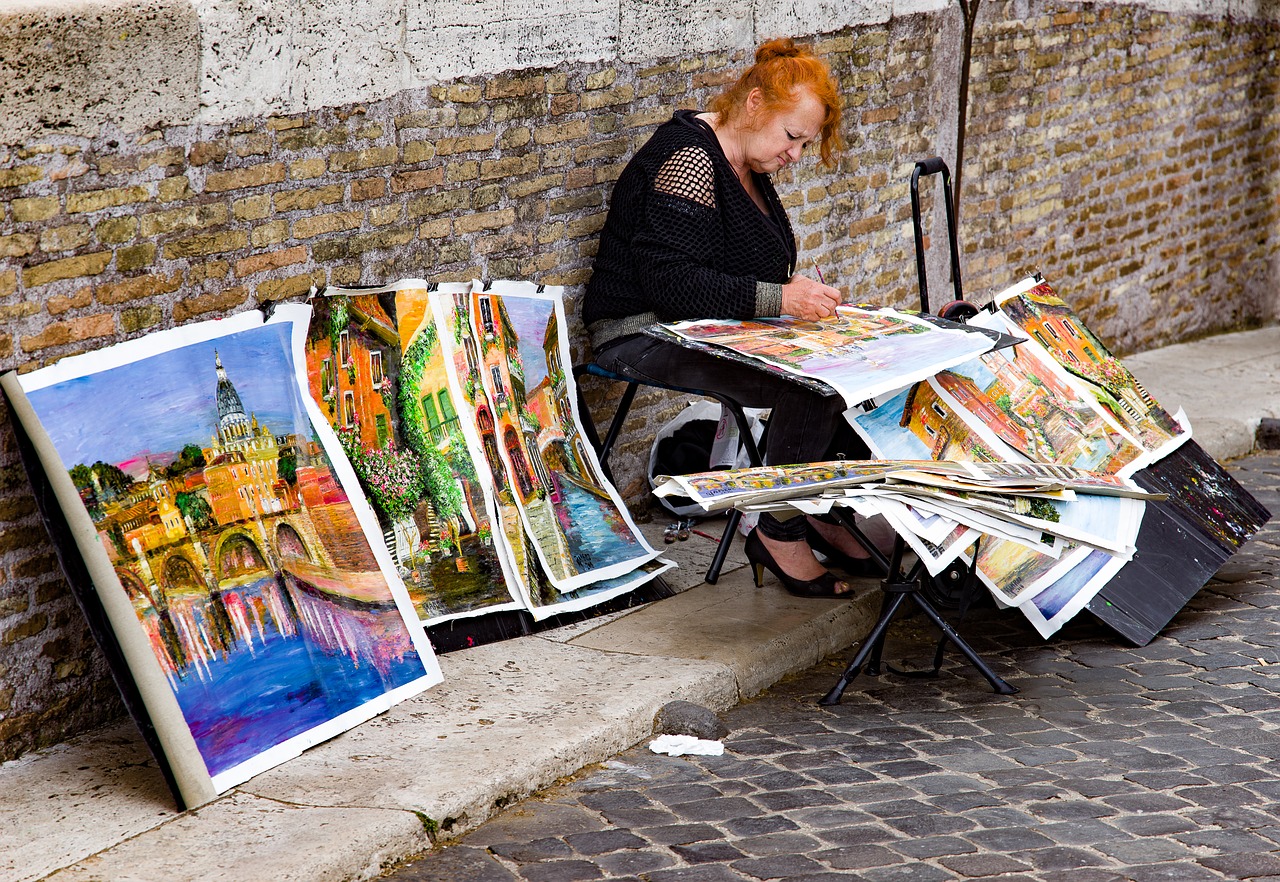 Tapytojas,  Dailininkė,  Moteris,  Menininkas,  Tapyti,  Tapyba,  Piešimo,  Drobė,  Roma,  Italija