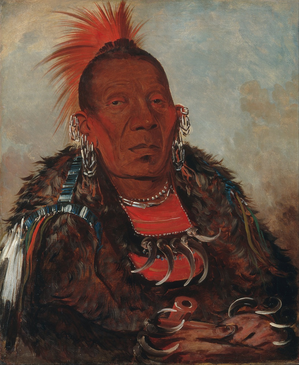 Dažymas, Menas, Meno Kūriniai, George Catlin, 1832, Wah-Ro-Nee-Sah, Aplinka, Otuo Viršininkas, Gentis, Indijos