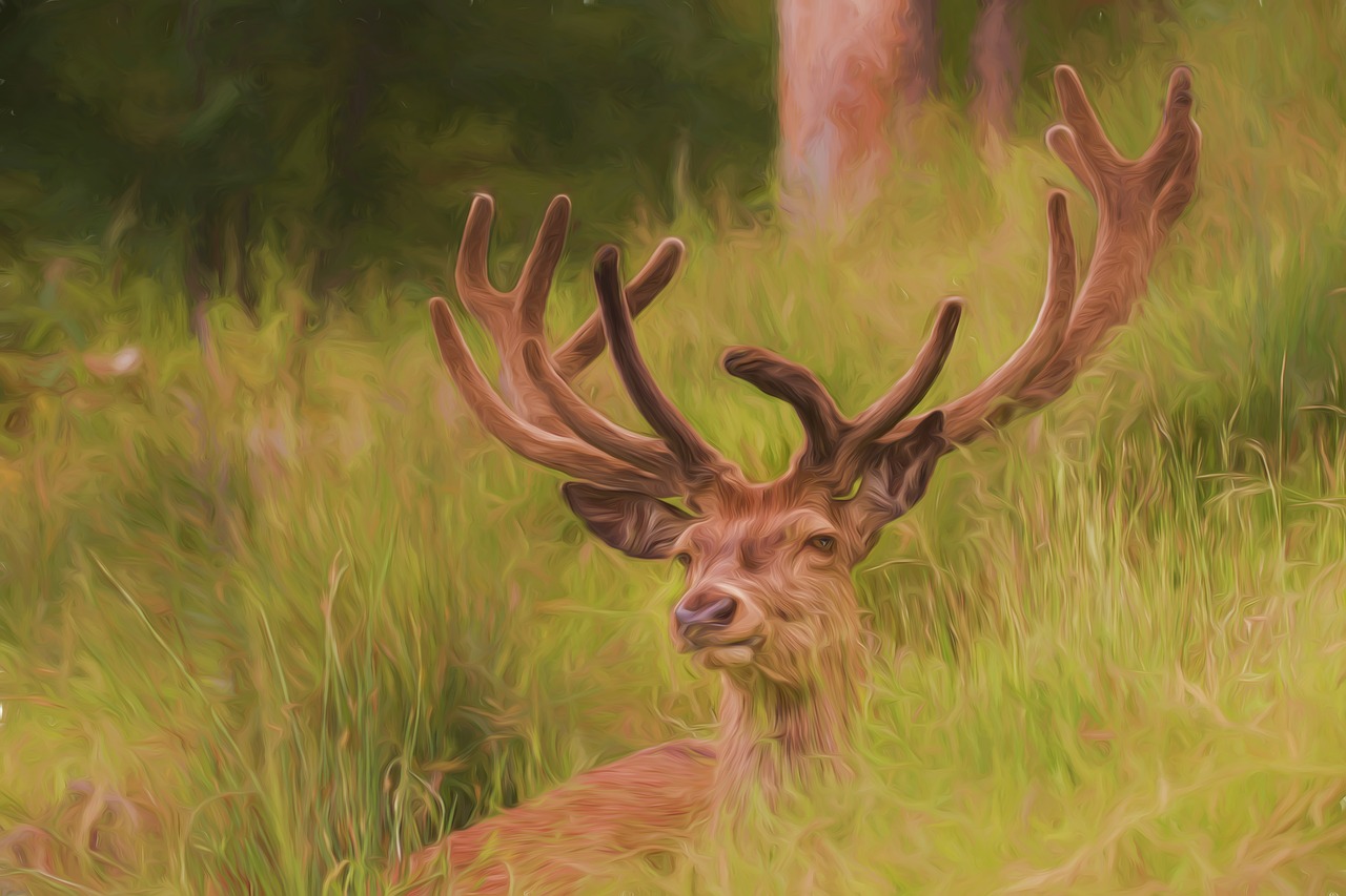 Dažymas, Tapyba Aliejiniais Dažais, Fotografavimas, Hirsch, Antler, Raudonas Elnias, Menas, Meno Kūriniai, Kūrybingas, Gyvūnų Portretas