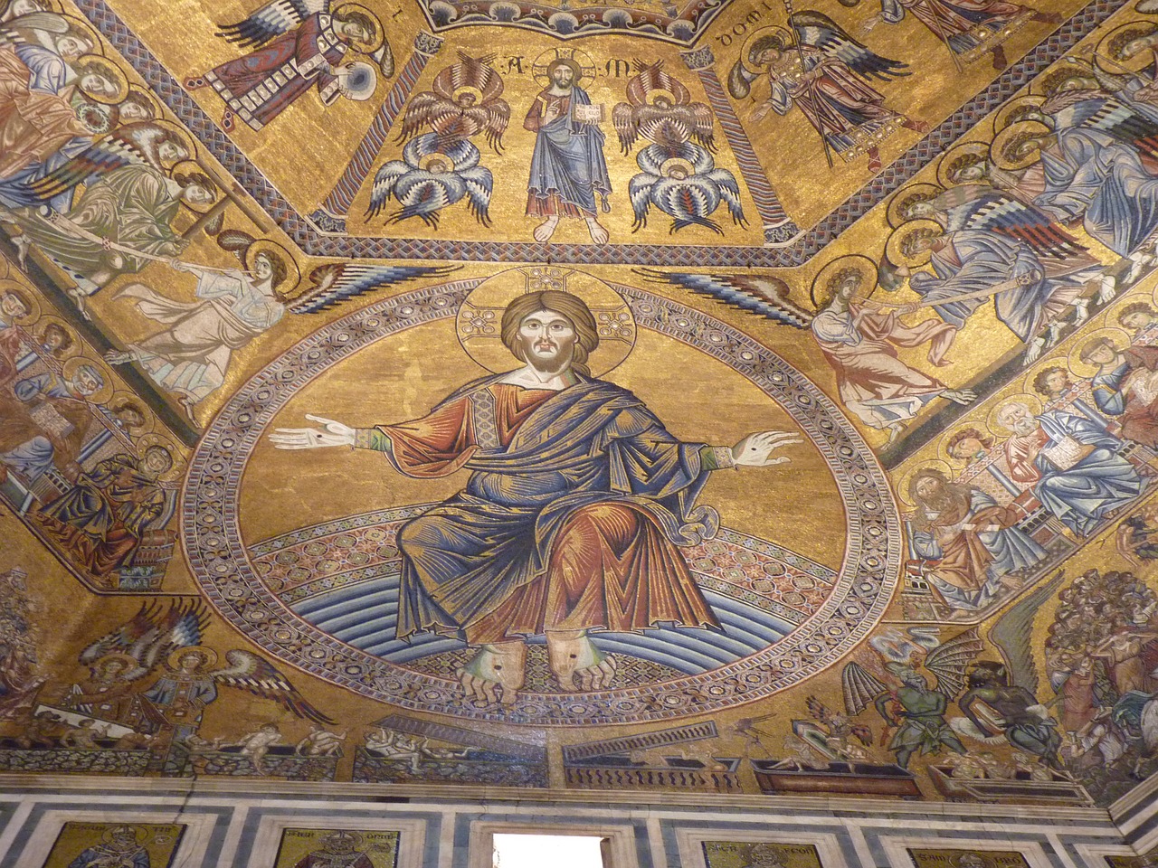 Dažymas, Mozaika, Florencija, Baptistery, Bažnyčia, Toskana, Krikštynų Šventojo Jono, Architektūra, Italy, Religija