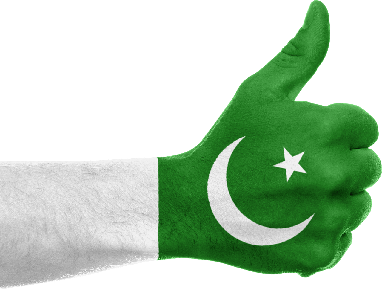 Pakistanas, Vėliava, Ranka, Nykščiai Aukštyn, Nacionalinis, Šalis, Patriotizmas, Patriotinis, Simbolis, Nemokamos Nuotraukos