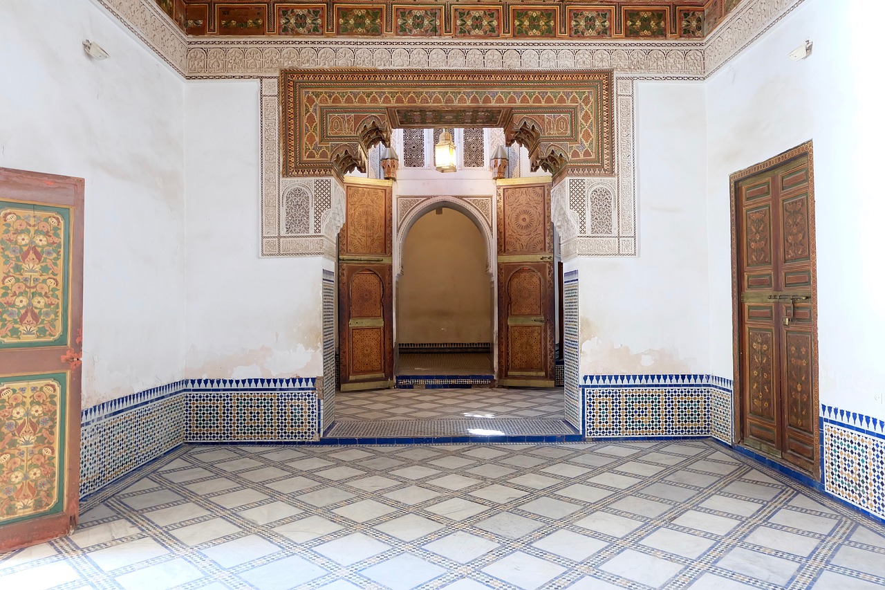 Bahia Rūmai, Marrakechas, Souk, Marokas, 19-Tas Amžius, Šviesti, Islamic, Marokas, Stilius, Koridorius