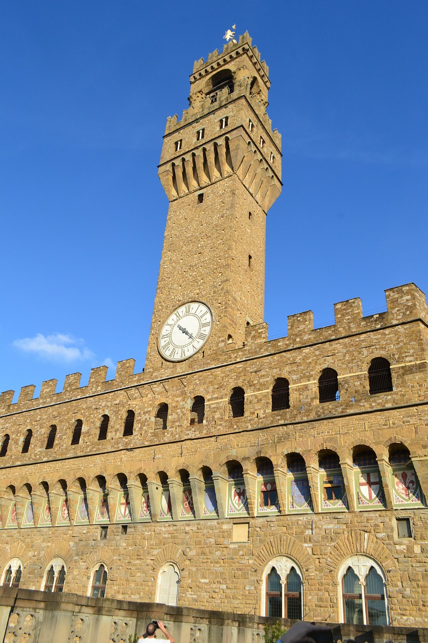 Palazzo Vecchio, Florencija, Senoji Rūmai, Italy, Rūmai, Bokštas, Laikrodis, Nemokamos Nuotraukos,  Nemokama Licenzija