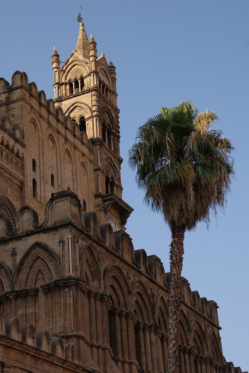 Palermo,  Italy,  Italia,  Architektūra,  Pastatas,  Kelionė,  Miestas,  Dangus,  Katedra,  Istorinis