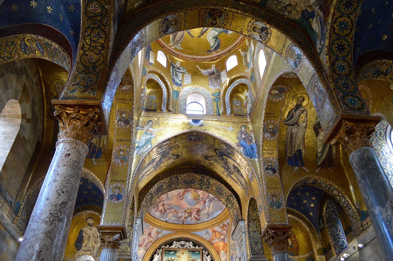 Palermo, Martorana Bažnyčia, Mozaika, Byzantine, Nemokamos Nuotraukos,  Nemokama Licenzija