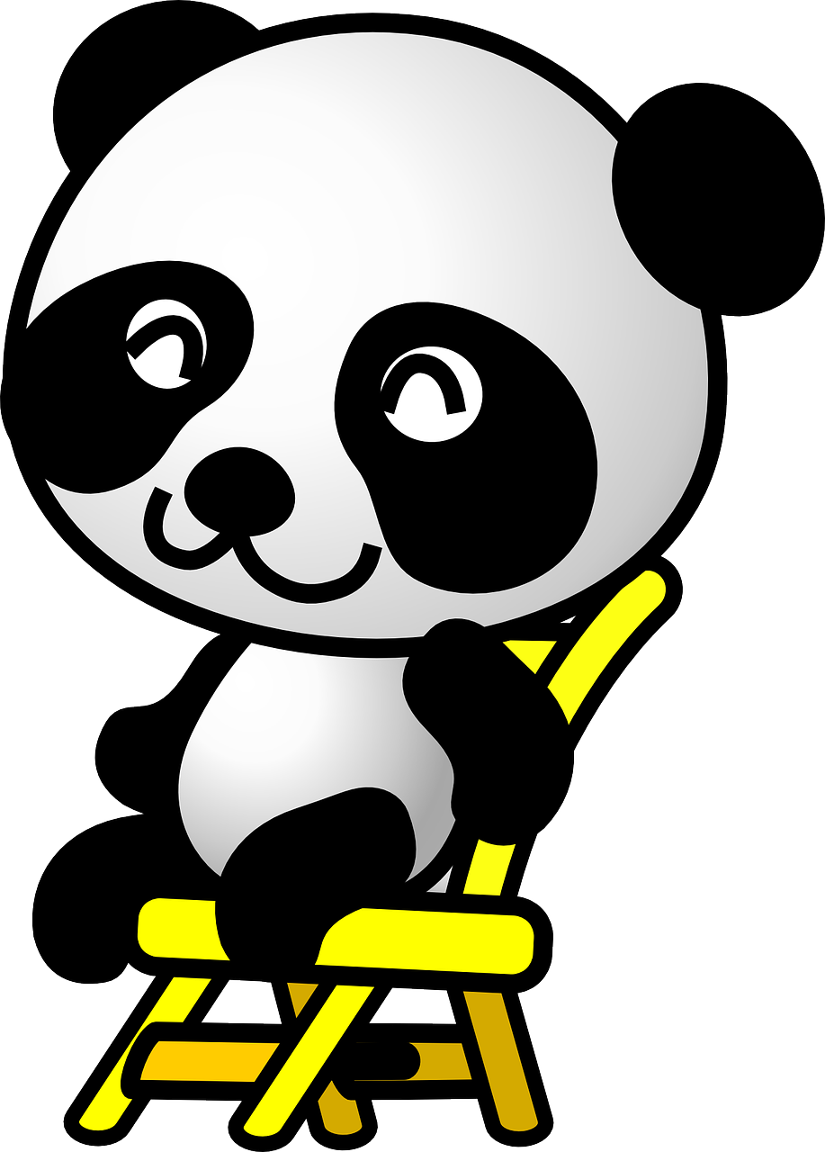Panda, Sėdi, Gyvūnas, Kėdė, Laimingas, Turinys, Nemokama Vektorinė Grafika, Nemokamos Nuotraukos,  Nemokama Licenzija
